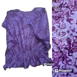 Purple Plus Size Beach Coverup Cruise Kaftan Oversized Top Plus Size *1X - 2X*